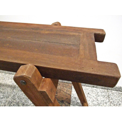 Konsola z drewna egzotycznego 160x40cm Brązowa składana